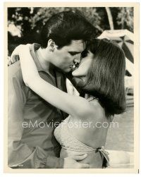 3c852 SPINOUT 8x10 still '66 close up of Elvis Presley kissing sexy Shelley Fabares in bikini!