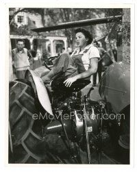 3c869 SUMMER STOCK 8x10 still '50 great close up of Judy Garland sitting on huge tractor!