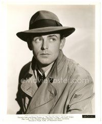 3c896 THIS GUN FOR HIRE 8x10 still '42 best close up of Alan Ladd wearing hat & trench coat!