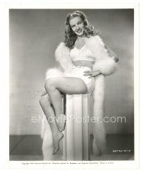 3c938 VERONICA LAKE 8x10 still '44 in sexy skimpy outfit with fur boa from Out of This World!