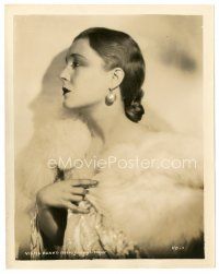 3c943 VILMA BANKY 8x10.25 still '30s profile portrait of the beautiful silent leading lady in fur!