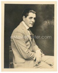 3c958 WARNER BAXTER deluxe 8x9.75 still '20s wonderful young seated smoking portrait by White!