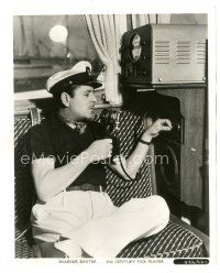 3c957 WARNER BAXTER 8x10 still '38 great close up communicating by radio on his yacht at sea!