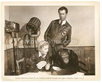 3c993 YOU GOTTA STAY HAPPY candid 8x10 still '48 James Stewart watches Fontaine & chimp play cards!