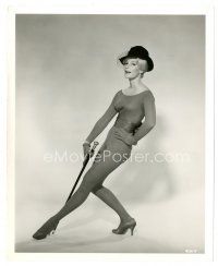 3c994 YVETTE MIMIEUX 8x10 still '59 full-length in skin-tight leotard with cane & hat!