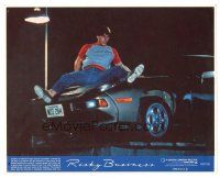 3c765 RISKY BUSINESS 8x10 mini LC #4 '83 great image of Tom Cruise sliding across Porsche hood!