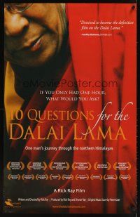 3f003 10 QUESTIONS FOR THE DALAI LAMA 1sh '06 Buddhism, Rick Ray documentary!
