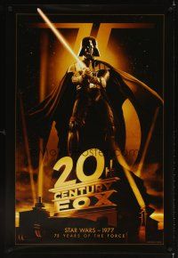 3f002 20TH CENTURY FOX 75TH ANNIVERSARY commercial poster '10 image of Darth Vader, Star Wars!
