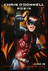 3f072 BATMAN FOREVER advance DS 1sh '95 angry Chris O'Donnell as Robin!