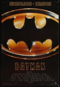 3f067 BATMAN matte 1sh '89 Michael Keaton, Jack Nicholson, directed by Tim Burton!