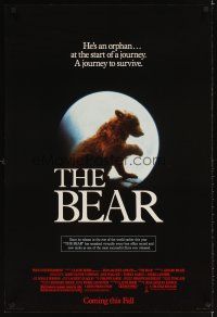 3f080 BEAR advance 1sh '88 Jean-Jacques Annaud's L'Ours, cool image of bear!