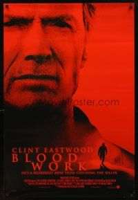 3f097 BLOOD WORK int'l DS 1sh '02 super close image of star and director Clint Eastwood!