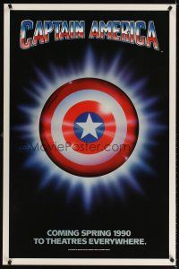 3f119 CAPTAIN AMERICA teaser 1sh '90 Marvel Comics superhero, cool image of shield!