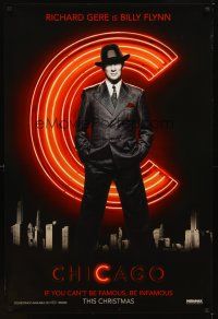 3f131 CHICAGO teaser 1sh '02 great full-length image of Richard Gere as Billy Flynn!