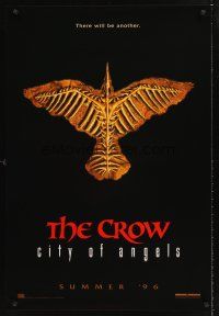 3f148 CROW: CITY OF ANGELS teaser 1sh '96 Tim Pope directed, cool image of the bones of a crow!