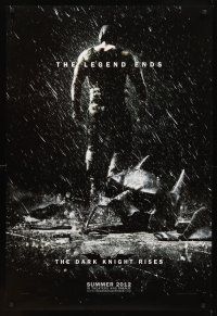 3f157 DARK KNIGHT RISES teaser DS 1sh '12 the legend ends, cool image of broken mask in the rain!