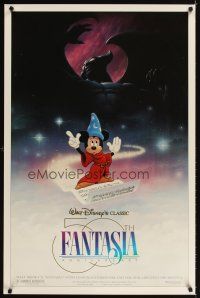 3f230 FANTASIA DS 1sh R90 great image of Mickey Mouse, Disney musical cartoon classic!