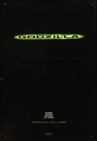 3f278 GODZILLA teaser DS 1sh '98 Matthew Broderick, Jean Reno, Rolan Emmerich American remake!