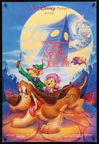 3f289 GREAT MOUSE DETECTIVE DS 1sh R92 Walt Disney's crime-fighting Sherlock Holmes rodent cartoon!