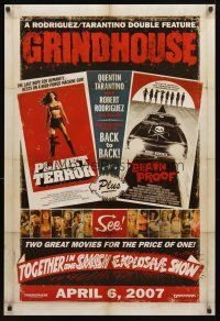 3f295 GRINDHOUSE advance DS 1sh '07 Rodriguez & Tarantino, Planet Terror & Death Proof!