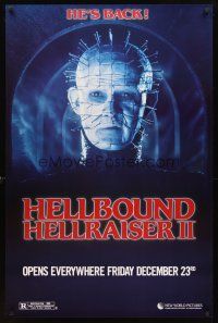 3f315 HELLBOUND: HELLRAISER II teaser 1sh '88 Clive Barker, Pinhead & his friends are back!