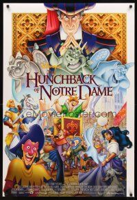 3f345 HUNCHBACK OF NOTRE DAME DS 1sh '96 Walt Disney, Victor Hugo, art of cast on parade!