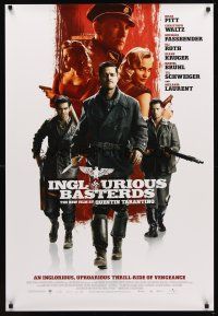 3f369 INGLOURIOUS BASTERDS int'l DS 1sh '09 Quentin Tarantino, Brad Pitt, Christoph Waltz!