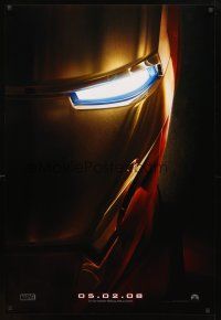 3f378 IRON MAN teaser DS 1sh '08 Robert Downey Jr. is Iron Man, cool image of suit!