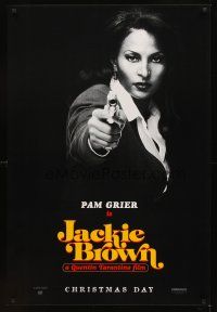 3f383 JACKIE BROWN teaser 1sh '97 Quentin Tarantino, cool image of Pam Grier in title role!
