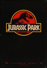 3f400 JURASSIC PARK red style teaser 1sh '93 Spielberg, Richard Attenborough re-creates dinosaurs!