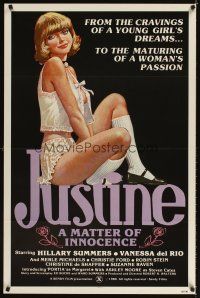 3f402 JUSTINE A MATTER OF INNOCENCE 1sh '80 art of sexy Hillary Summers in title role!
