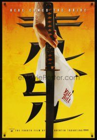 3f407 KILL BILL: VOL. 1 foil teaser DS 1sh '03 Quentin Tarantino, Uma Thurman, cool katana image!