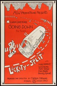 3f430 LICKITY SPLIT 1sh '74 directed by Carter Stevens, sexy Linda Lovemore going down the road!