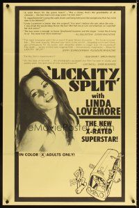 3f431 LICKITY SPLIT reviews 1sh '74 directed by Carter Stevens, sexy Linda Lovemore!