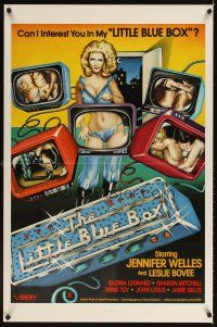 3f439 LITTLE BLUE BOX 1sh '78 sexy artwork of Jennifer Welles in TV screens!