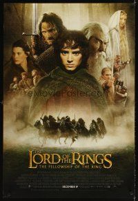 3f447 LORD OF THE RINGS: THE FELLOWSHIP OF THE RING advance DS 1sh '01 montage of top cast!