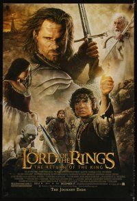 3f450 LORD OF THE RINGS: THE RETURN OF THE KING advance DS 1sh '03 Peter Jackson, cast montage art!