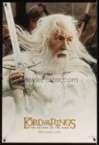 3f453 LORD OF THE RINGS: THE RETURN OF THE KING Gandalf style teaser DS 1sh '03 Ian McKellen as Gandalf!