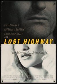 3f463 LOST HIGHWAY 1sh '97 directed by David Lynch, Bill Pullman, pretty Patricia Arquette!