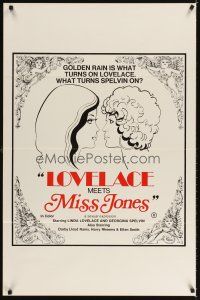 3f467 LOVELACE MEETS MISS JONES 1sh '75 art of Linda Lovelace & Georgina Spelvin!