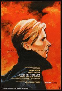 3f483 MAN WHO FELL TO EARTH 1sh R11 Nicolas Roeg, Kimura art of David Bowie profile!