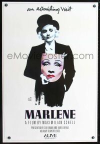 3f488 MARLENE 1sh '86 Dietrich biography directed by Max Schell, art by Michaele Vollbrach!