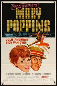 3f490 MARY POPPINS style A 1sh R80 Julie Andrews & Dick Van Dyke in Walt Disney's musical classic!