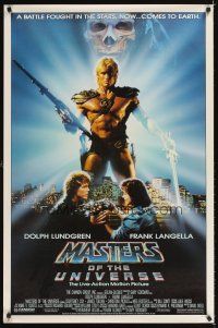 3f495 MASTERS OF THE UNIVERSE 1sh '87 great image of Dolph Lundgren as He-Man!
