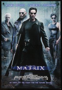 3f497 MATRIX advance DS 1sh '99 Keanu Reeves, Carrie-Anne Moss, Laurence Fishburne, Wachowski Bros!