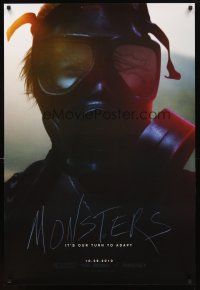 3f524 MONSTERS teaser DS 1sh '10 Gareth Edwards, cool image of man in gas mask!