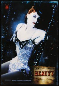 3f529 MOULIN ROUGE style B teaser DS 1sh '01 great image of sexy Nicole Kidman!