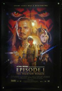 3f592 PHANTOM MENACE style B DS 1sh '99 George Lucas, Star Wars Episode I, art by Drew Struzan!