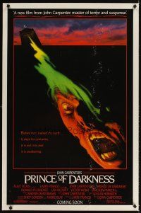 3f605 PRINCE OF DARKNESS advance 1sh '87 John Carpenter, it is evil and it is real, cool image!