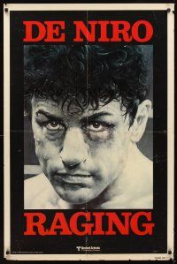 3f620 RAGING BULL teaser 1sh '80 Martin Scorsese, classic close up boxing image of Robert De Niro!
